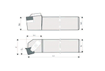 Front 75°tool holder for square solid CBN insert